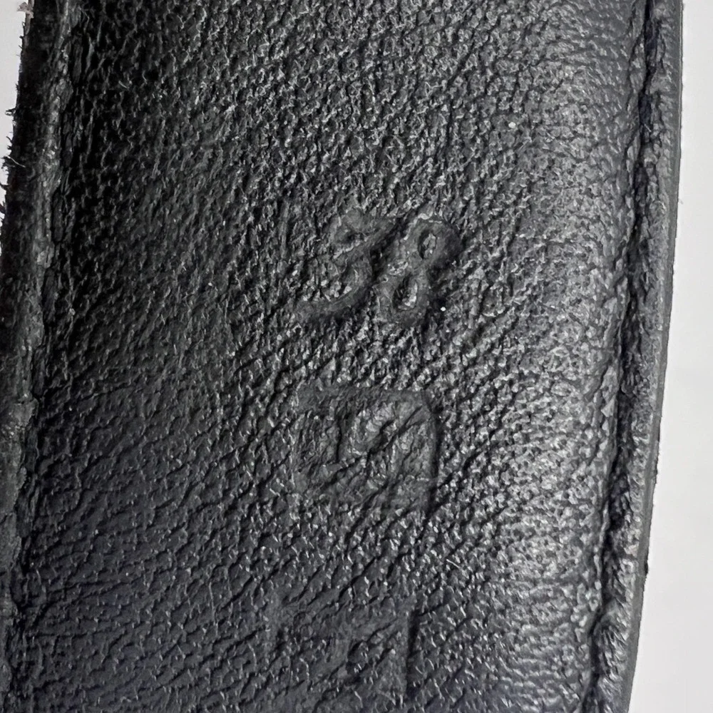 FootJoy Mens Black Lizard Embossed Leather Golf Belt Silver Buckle Size‎ 38